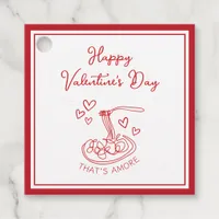 Happy Valentine's Day Simple That's Amore Red Favor Tags