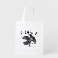 Gothic Funny F Caw F Crow Aesthetic Casual Look Grocery Bag