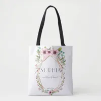 Matron of Honor Pretty Pink Anemone Flowers Tote Bag