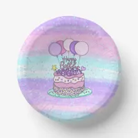 Pink and Purple Happy  Birthday Party    Paper Bowls