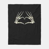 Skeleton Hands Heart Funny Halloween Men Women Kid Fleece Blanket