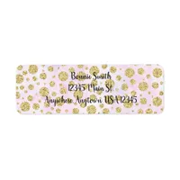Gold Glitter Polka Dots Label