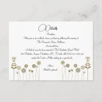 Elegant Timeless Soft Gold Floral Minimalism Enclosure Card