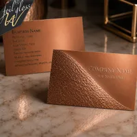 Elegant Copper Foil Hammered Metal Spot Gloss Business Cards