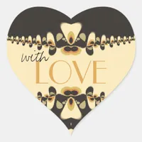 Love Retro Deco flame Heart Sticker