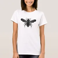 Bee in black and white T-Shirt