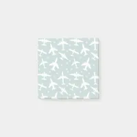 Blue and White Aeroplane Patterned Post-it Notes