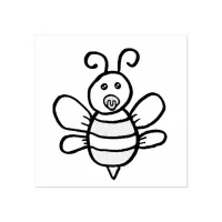 Cute Baby Honey Bee with Pacifier Rubber Stamp