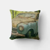 Rusty Abandoned Vehicle Throw Pillow