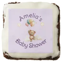 Sweet Little One on the Way Lavender Baby Shower Brownie