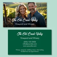 Modern photo vineyard winery business card