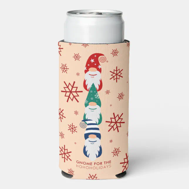 Hygge Christmas Gnome for the Holidays Snowflakes Seltzer Can Cooler