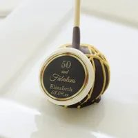 50 and fabulous black gold elegant classic cake pops