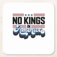No Kings In America USA Retro Classic Square Paper Coaster