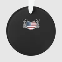 American Flag Heart Fitted Ornament