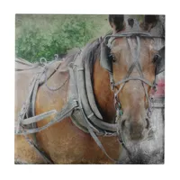 Amish Horse and Buggy Tile