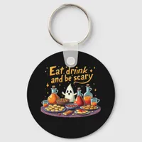 Eat Drink And Be Scary Halloween Spooky Fun For Ha Keychain