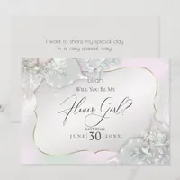 Will You Be My Flower Girl Wispy Pink Shimmer Invitation