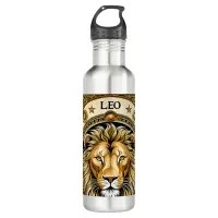 Leo astrology sign stainless steel water bottle