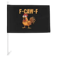 Funny Crow Humor Gothic F-Caw-F Car Flag