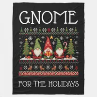 Funny Colorful Pixelated Gnome for the Holidays Fleece Blanket