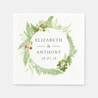 Watercolor Forest Greenery Wedding Napkins