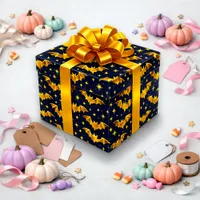 Radiant Gold Bat Pattern  Wrapping Paper