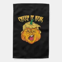 Crazy Halloween Pumpkin Trumpkin Costume Garden Flag