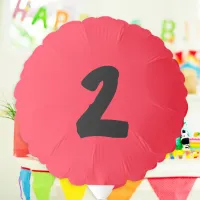 2nd Birthday Party Bright Red with 2 Age Number Balloon