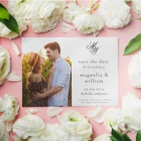 Elegant Monogram Photo Wedding Save The Date
