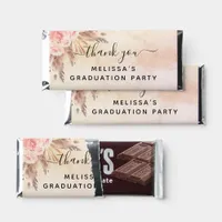 Gradation party pampas grass blush pink rose gold hershey bar favors