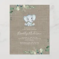 BUDGET Elephant Eucalyptus Baby Shower Invitation