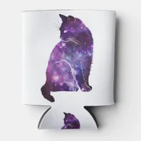 Purple Space Nebula Cat Can Cooler