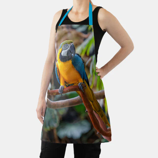 Beautiful Blue and Gold Macaw Parrot Bird Apron