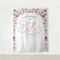Elegant Wildflower Baby Shower Backdrop – Dusty Pi