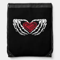 Skeleton Hands With Heart Classic Drawstring Bag