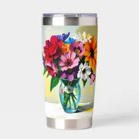 Pretty Vase of Flowers Art Insulated Tumbler