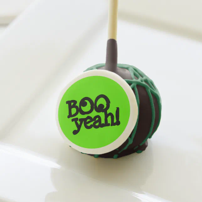 Funny Lime Green Booyeah! Crossed Eyes Halloween Cake Pops