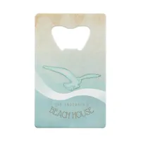 Beach House Seagull Aqua Blue ID623 Credit Card Bottle Opener