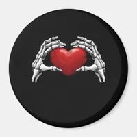 Skeleton Hands Holding A Red Heart Design Classic Magnet