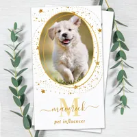Elegant Gold Stars Social Media Photo Monogram  Business Card