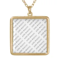 Customize Add Name Photo or Artwork Gold Plated Necklace