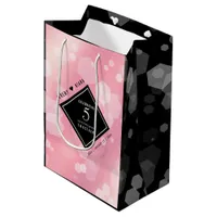 Elegant 5th Rose Quartz Wedding Anniversary Medium Gift Bag