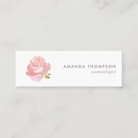 Chic Watercolor Blush Pink Rose Mini Business Card