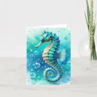 Coastal Under the Sea Horse Thank You Card