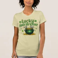 Scissors Lucky Hairdresser Green St. Patricks Day T-Shirt