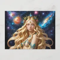 *~* Galactic Women Fantasy Cosmic Jewel AP58 Holiday Postcard