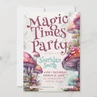 Magic Times Party Quirky Fungi Mushroom Fantasy Invitation