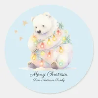 Cute Winter Polar Bear Gift Sticker