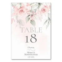 TABLE NUMBER | Blush Pink Cottage Roses